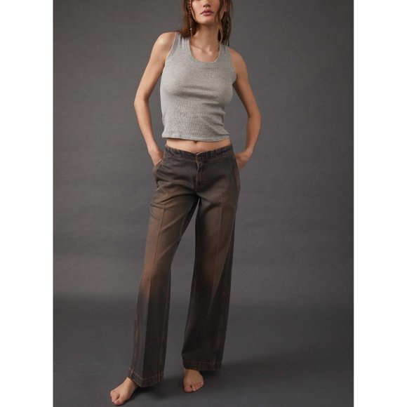 NWOT Free People Castella Low Rise Jeans / Back Alley Blue - Picture 6 of 8